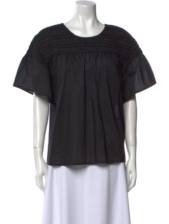 Merlette Scoop Neck Short Sleeve Blouse