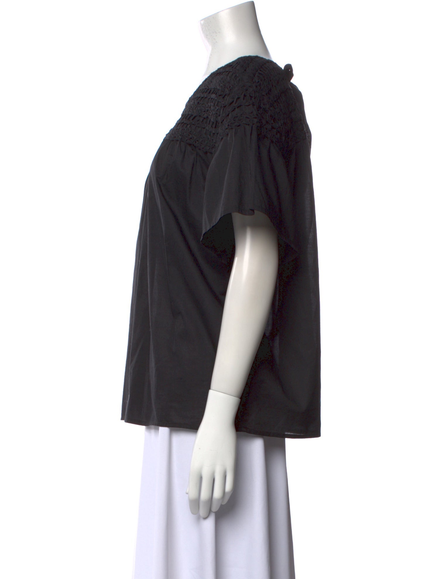 Merlette Scoop Neck Short Sleeve Blouse