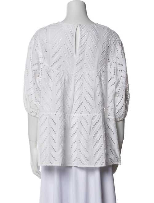 Merlette Printed Bateau Neckline Button-Up Top