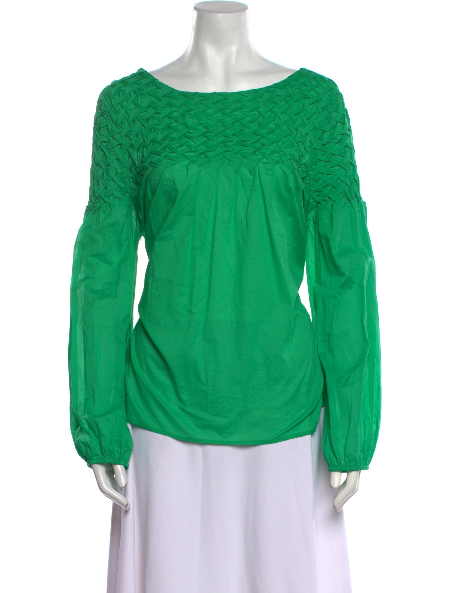 Merlette Scoop Neck Long Sleeve Blouse