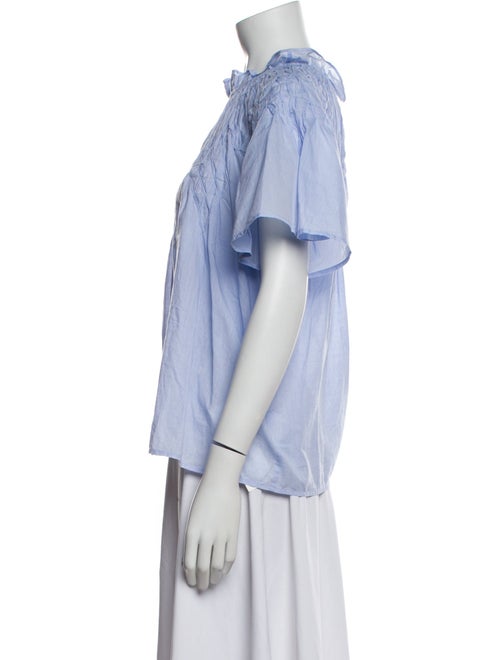 Merlette Mock Neck Short Sleeve Blouse