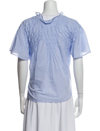 Merlette Mock Neck Short Sleeve Blouse