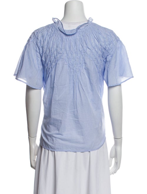 Merlette Mock Neck Short Sleeve Blouse