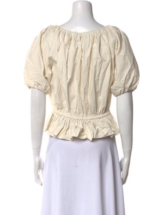 Merlette Scoop Neck Short Sleeve Crop Top