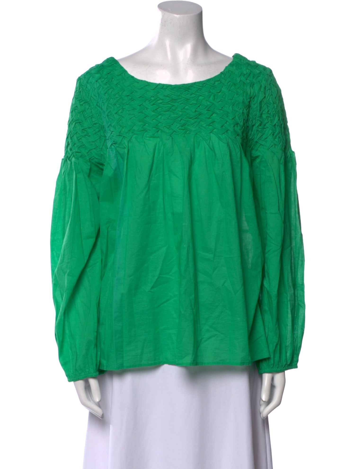 Merlette Scoop Neck Long Sleeve Blouse