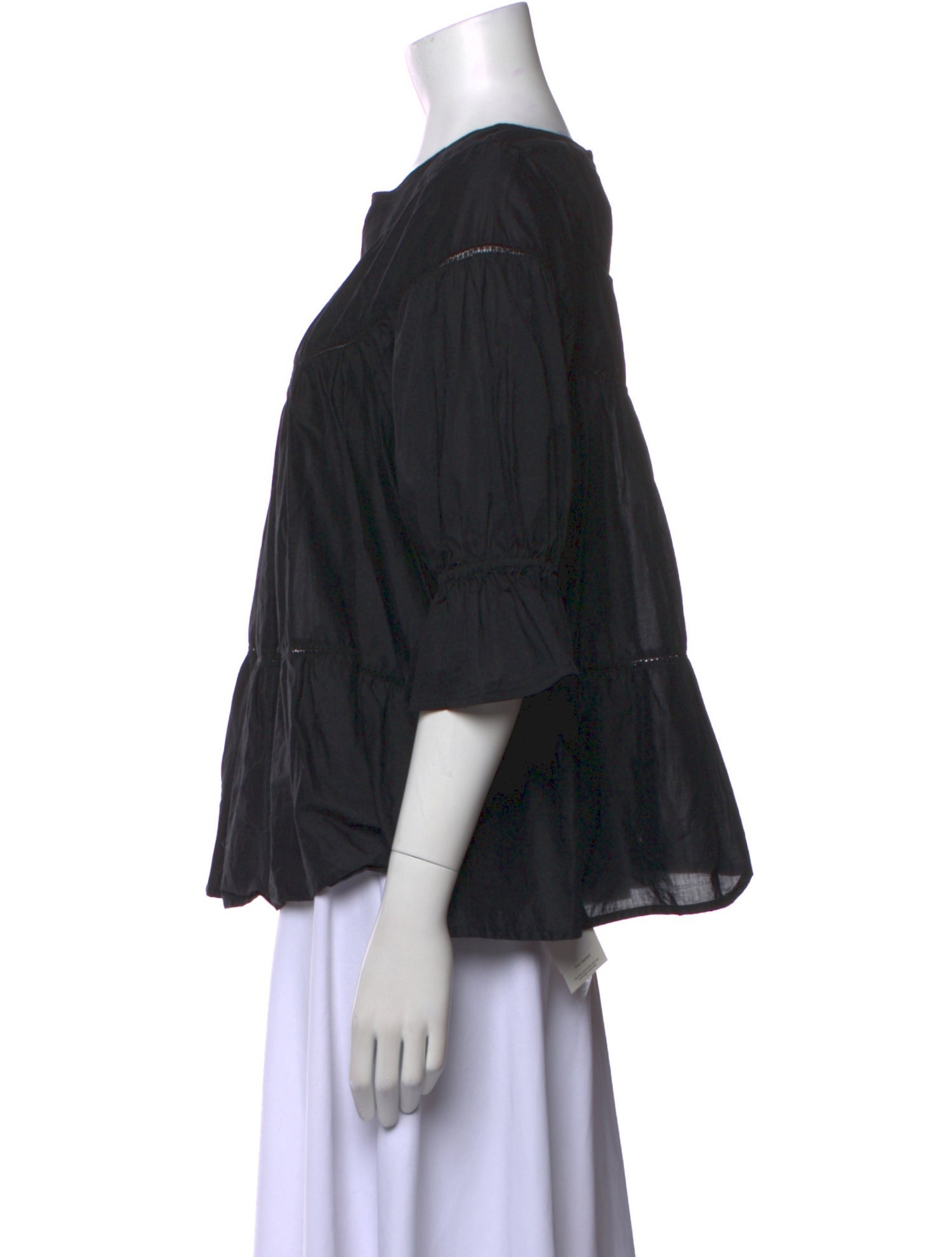 Merlette Bateau Neckline Three-Quarter Sleeve Blouse