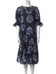 Merlette Floral Print Midi Length Dress