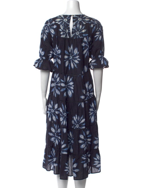 Merlette Floral Print Midi Length Dress