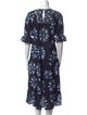 Merlette Floral Print Midi Length Dress