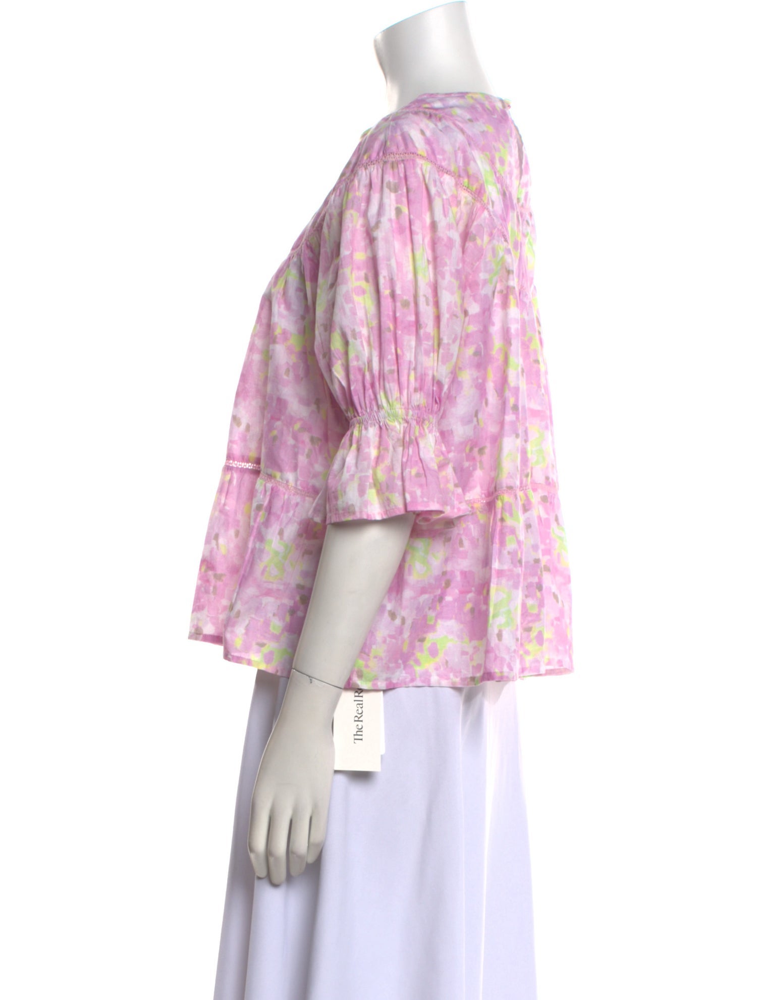 Merlette Floral Print Scoop Neck Blouse