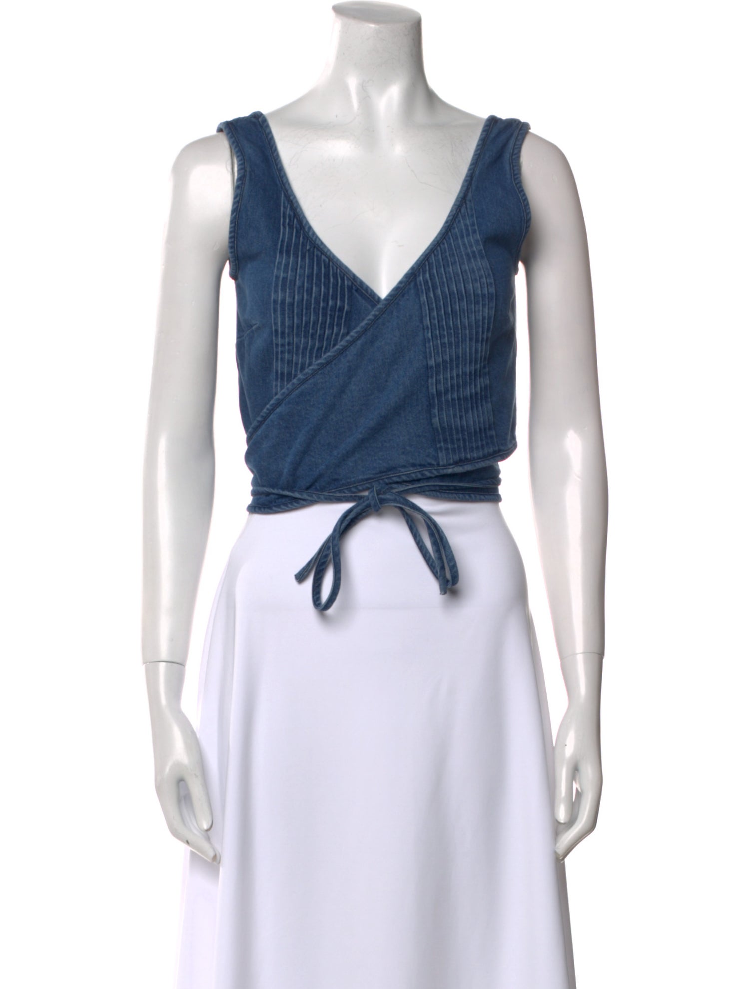 Merlette V-Neck Sleeveless Crop Top