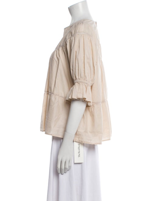 Merlette Bateau Neckline Three-Quarter Sleeve Blouse