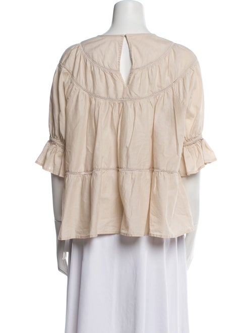 Merlette Bateau Neckline Three-Quarter Sleeve Blouse