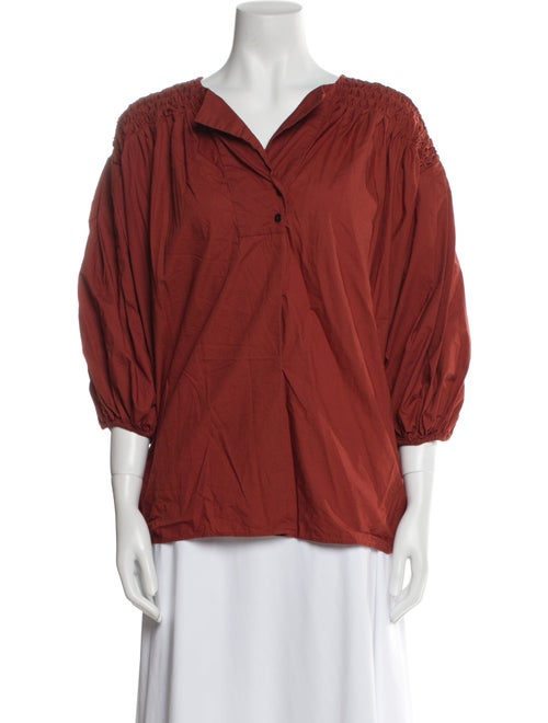 Merlette V-Neck Three-Quarter Sleeve Blouse