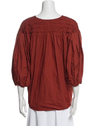 Merlette V-Neck Three-Quarter Sleeve Blouse