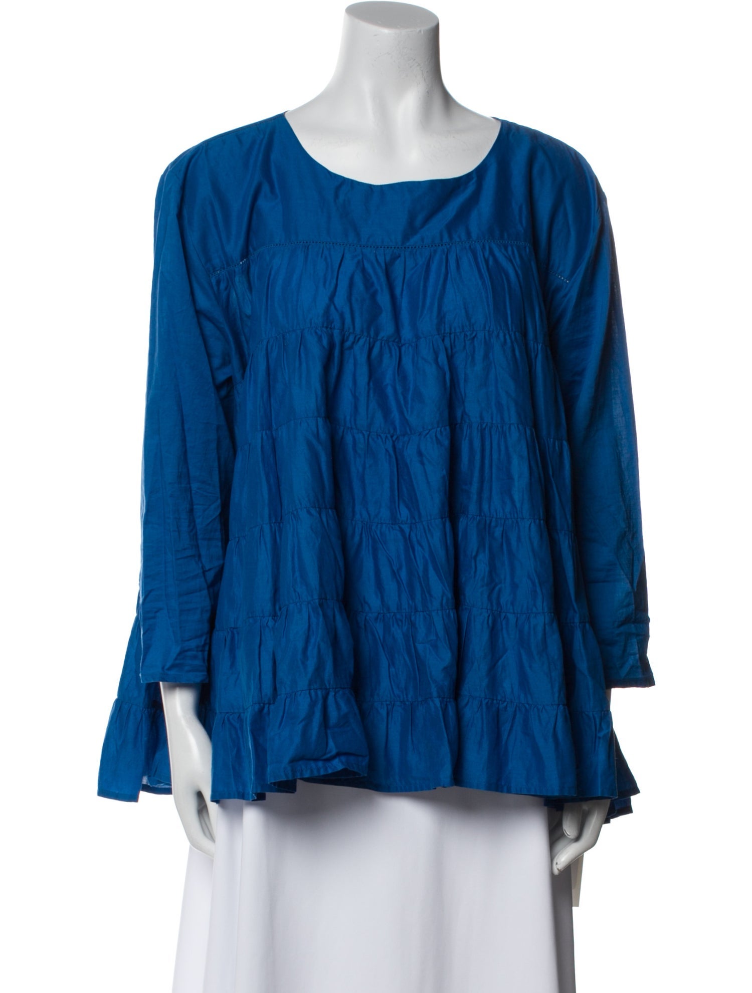 Merlette Scoop Neck Long Sleeve Blouse