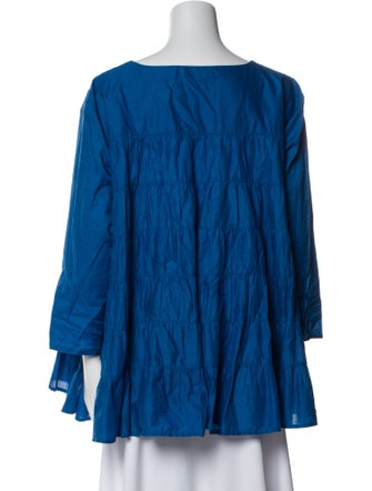 Merlette Scoop Neck Long Sleeve Blouse