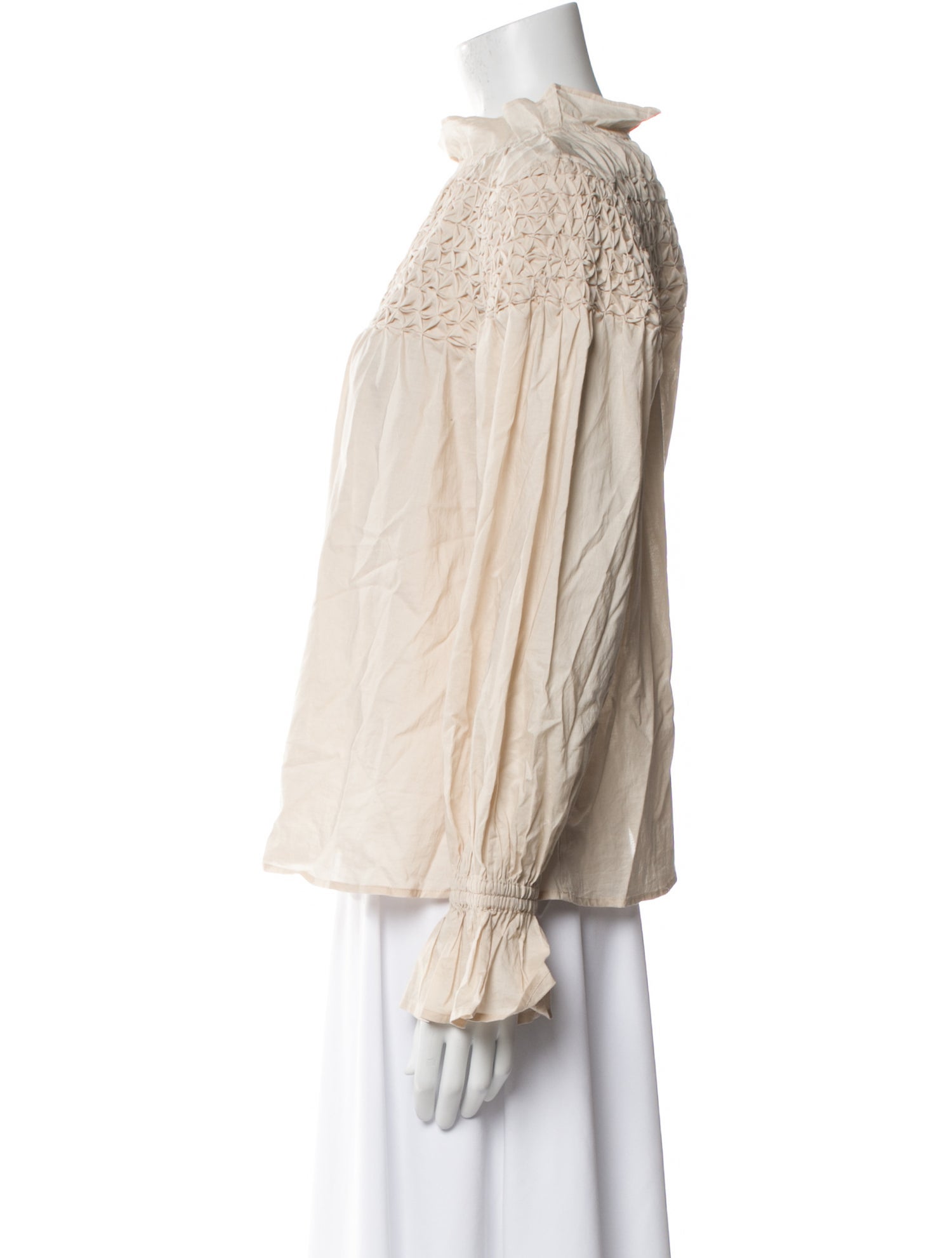 Merlette Mock Neck Long Sleeve Blouse