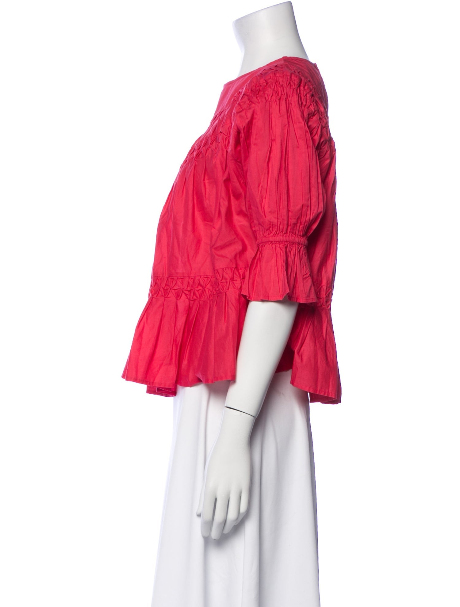 Merlette Scoop Neck Three-Quarter Sleeve Blouse