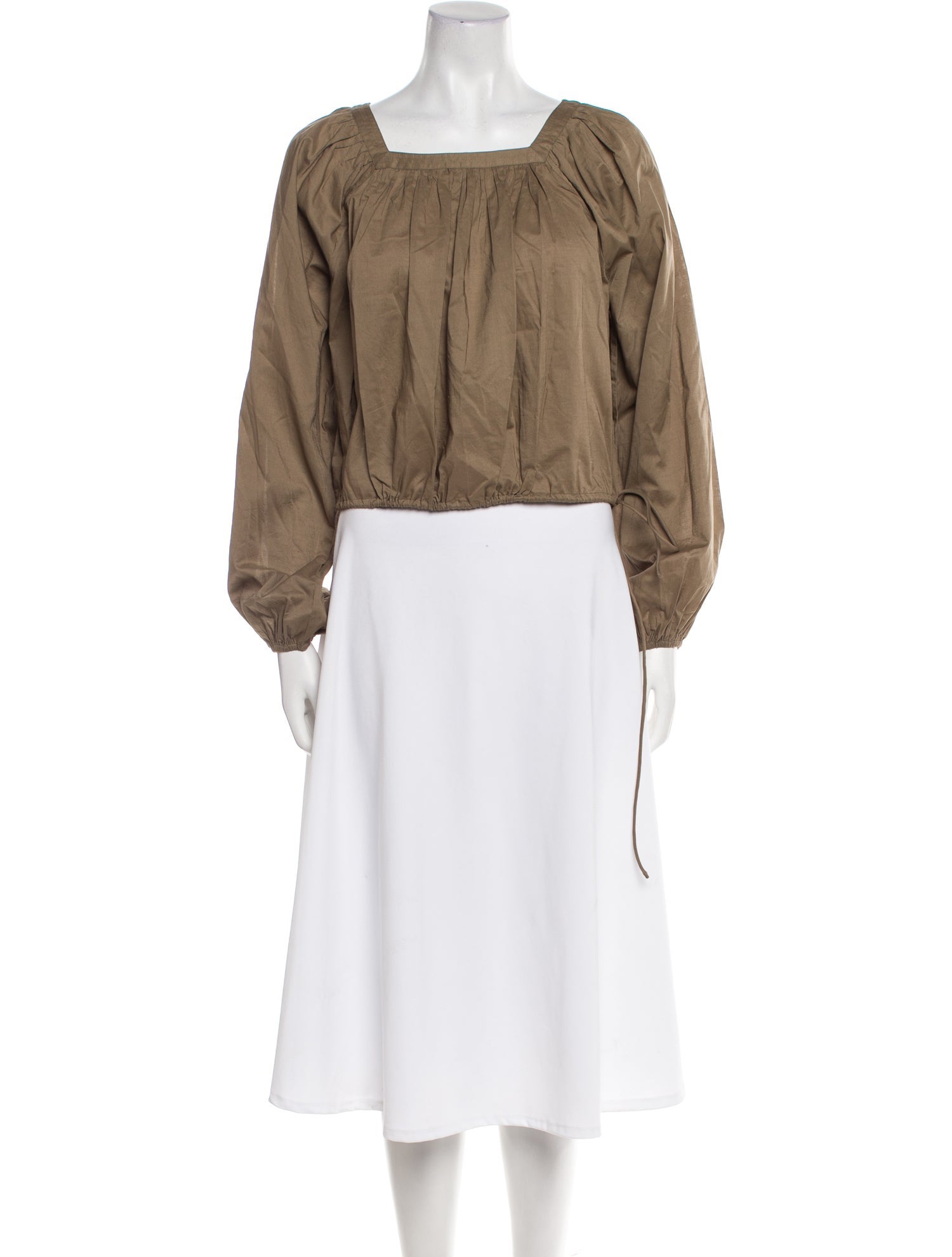 Merlette Square Neckline Three-Quarter Sleeve Crop Top w/ Tags