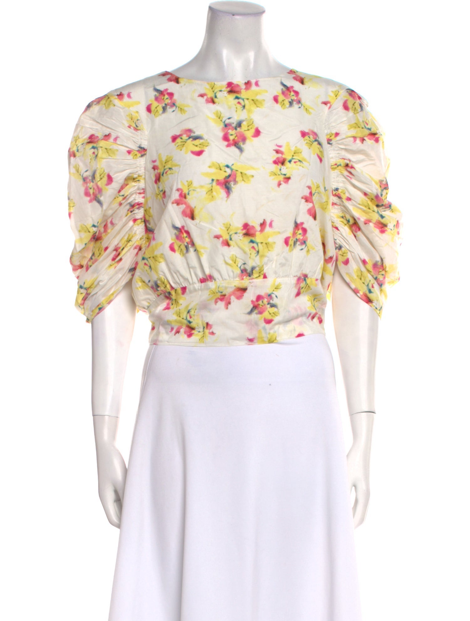 Merlette Floral Print Bateau Neckline Crop Top w/ Tags
