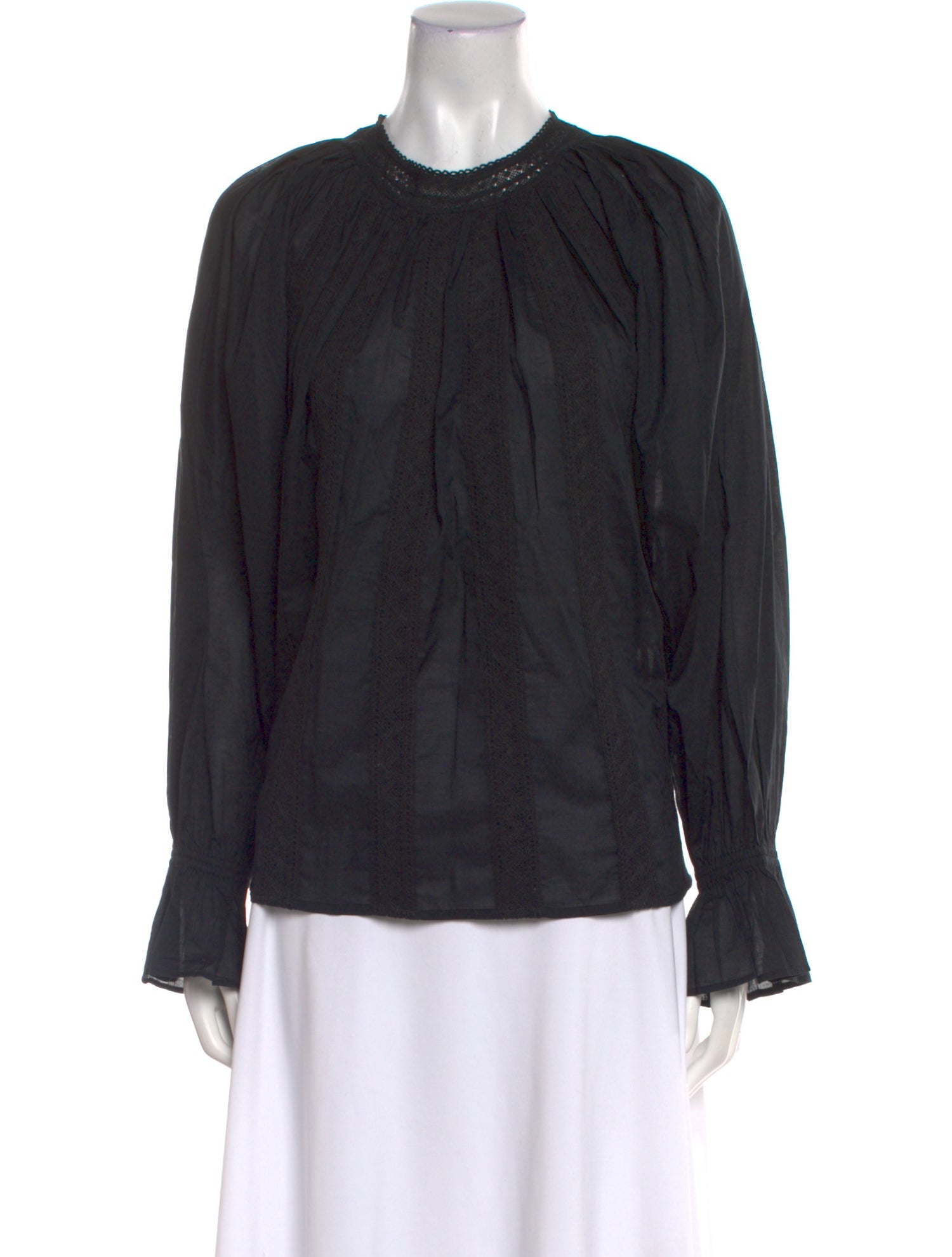 Merlette Crew Neck Long Sleeve Blouse