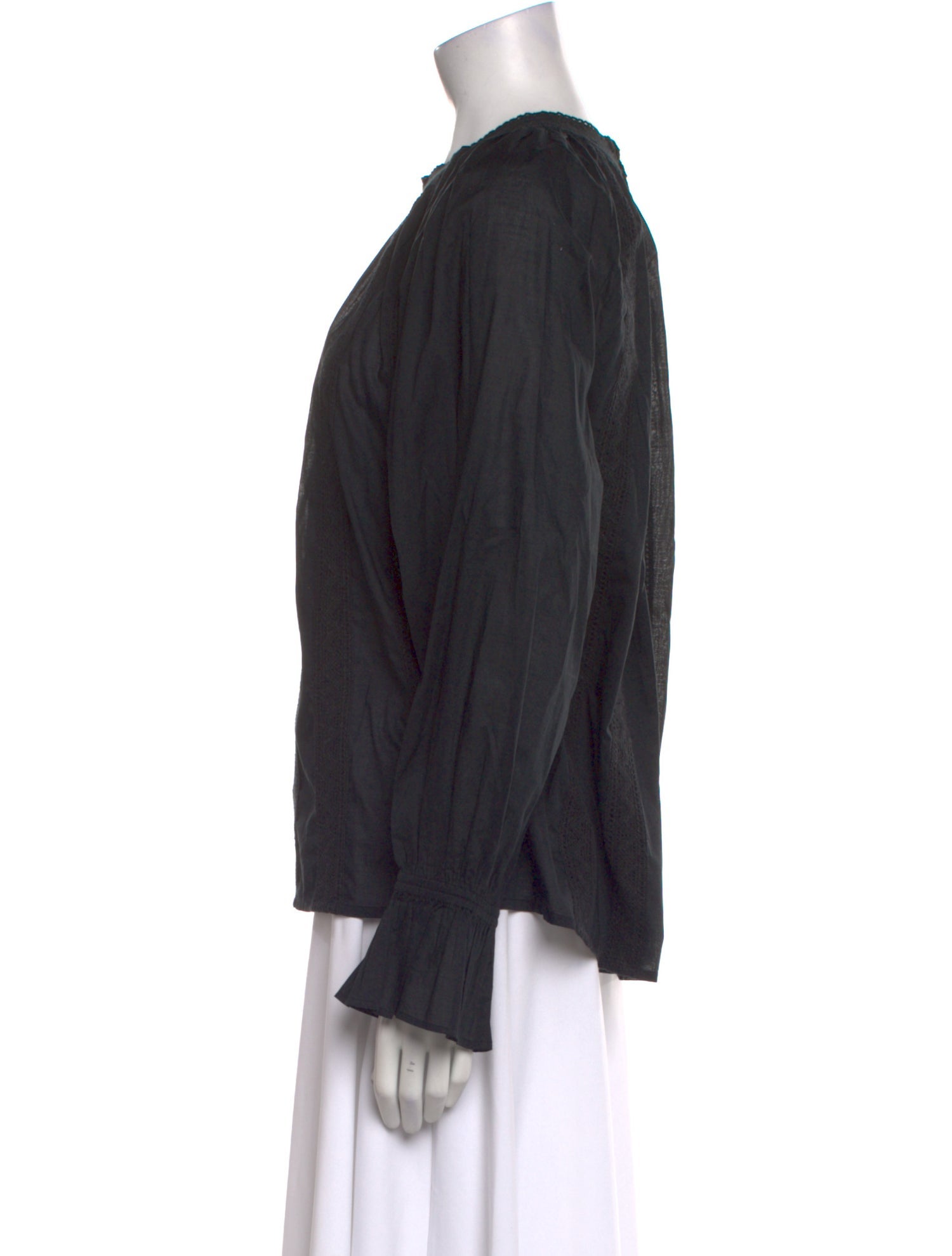 Merlette Crew Neck Long Sleeve Blouse