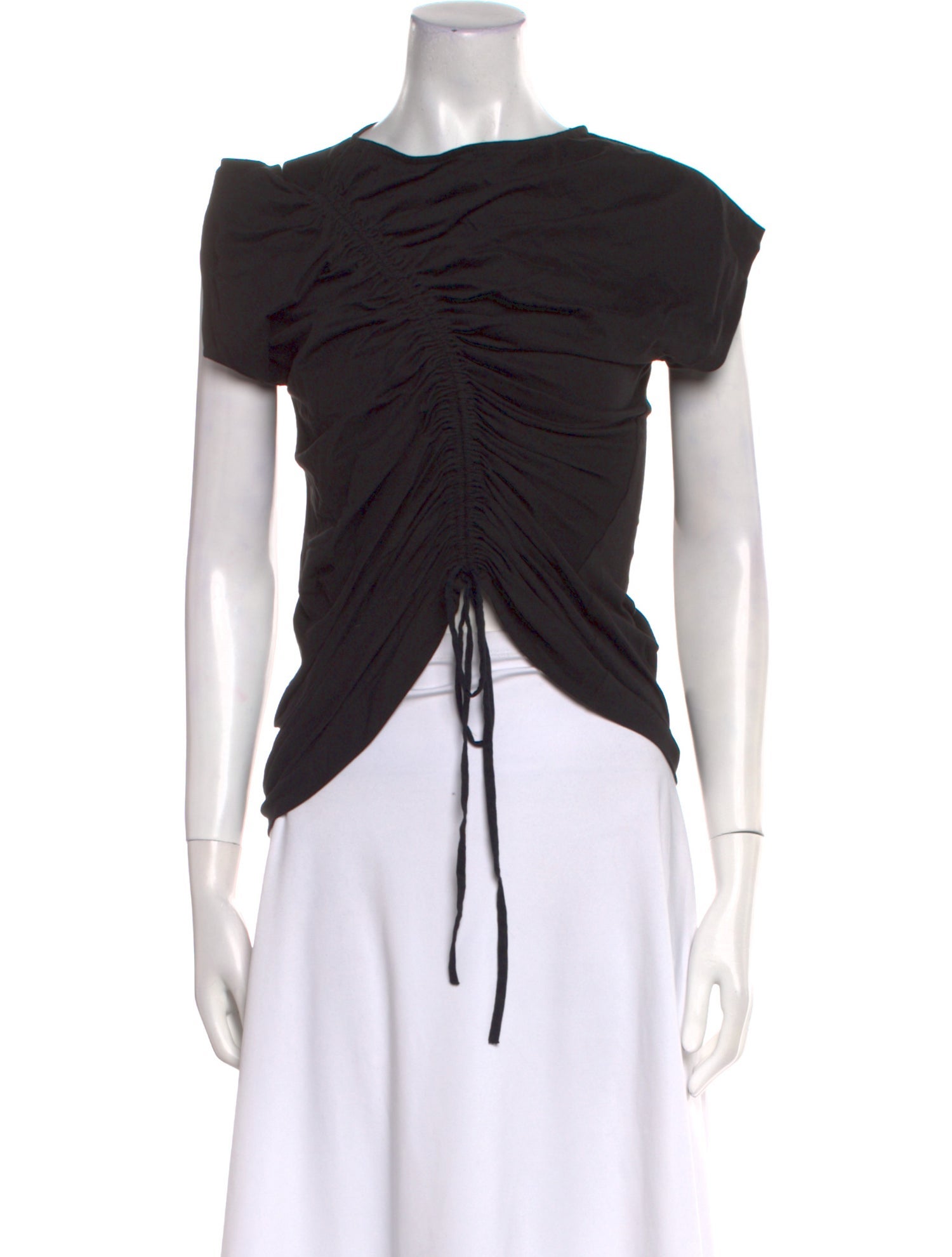 Merlette Bateau Neckline Short Sleeve Crop Top