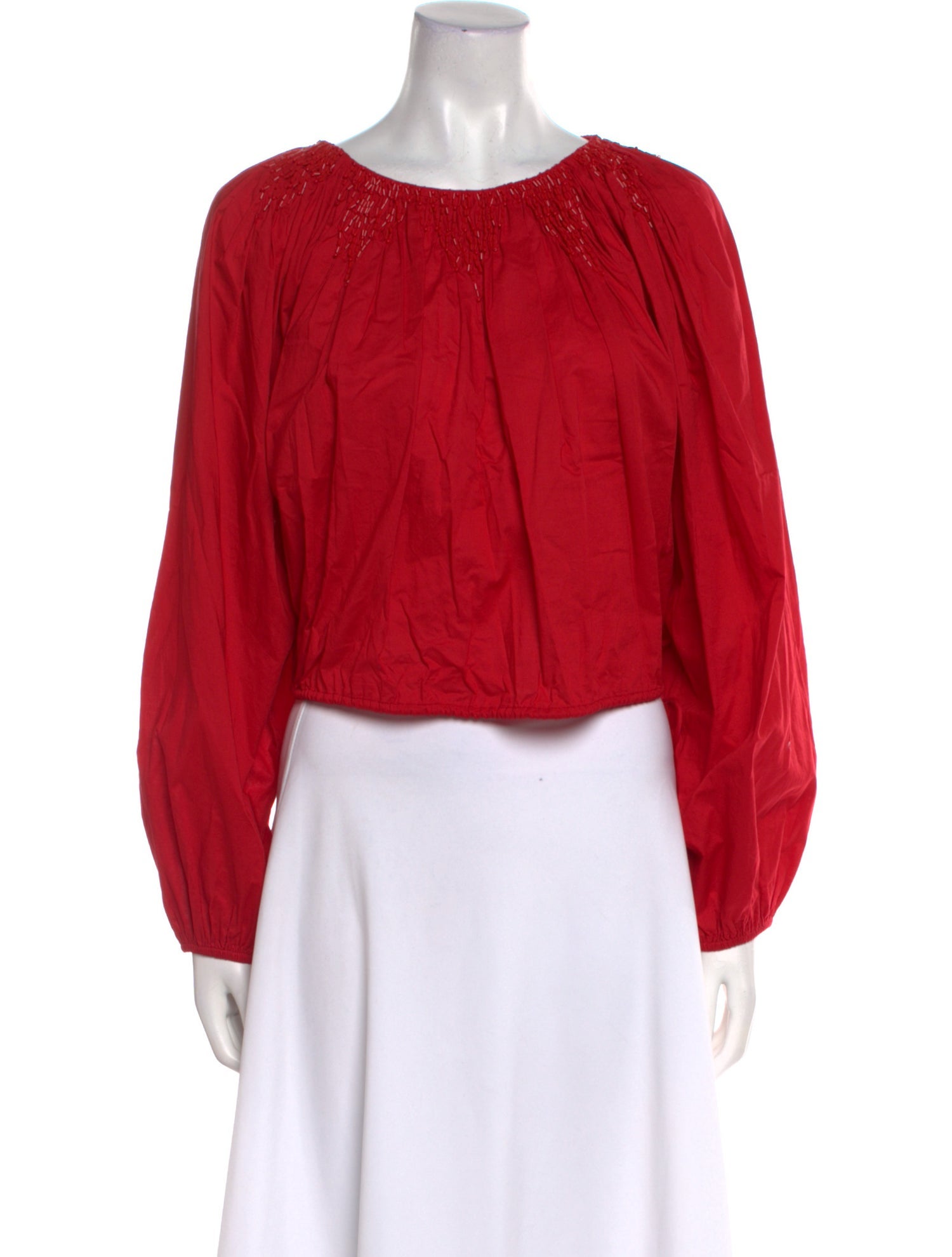 Merlette Scoop Neck Long Sleeve Crop Top