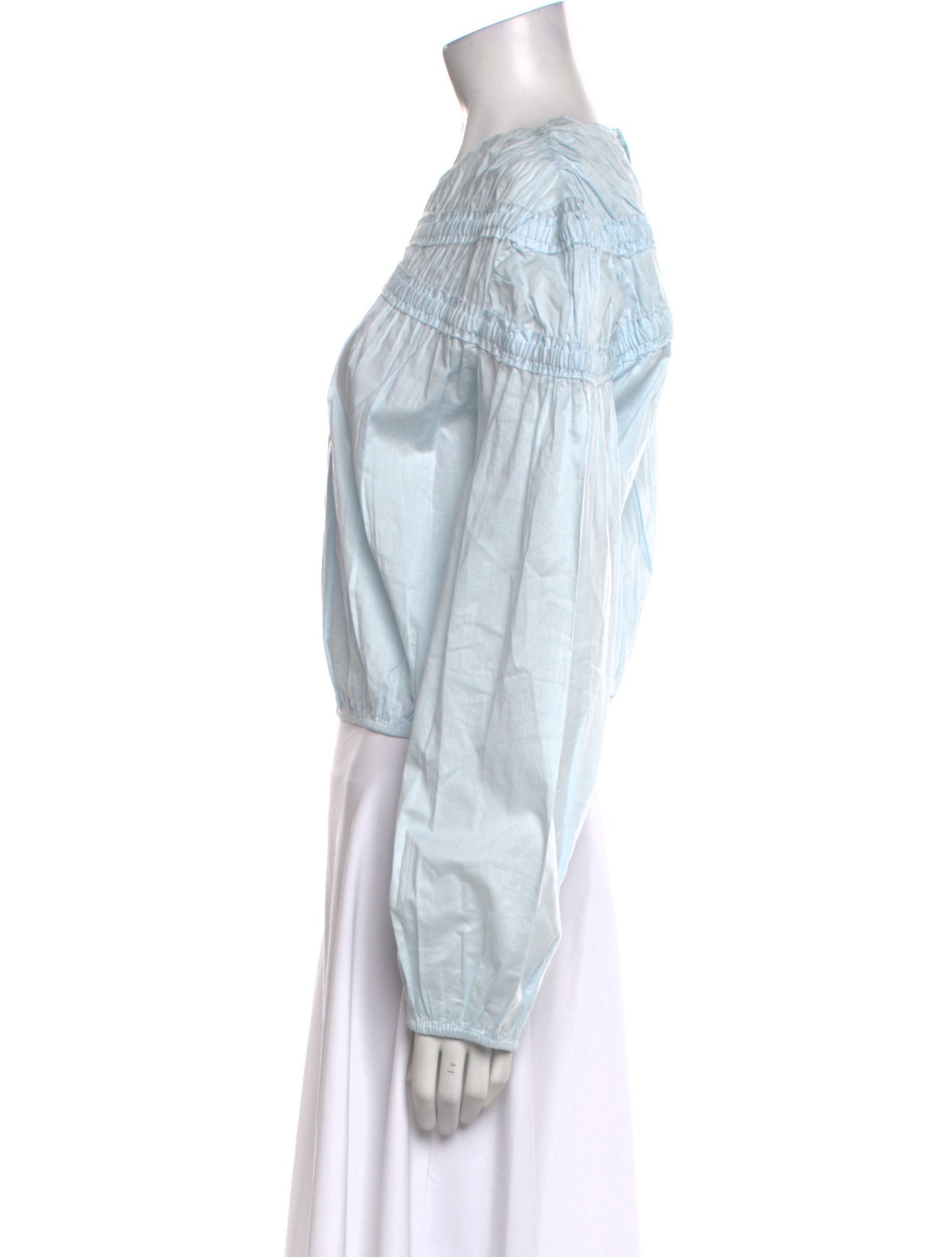 Merlette Bateau Neckline Long Sleeve Crop Top