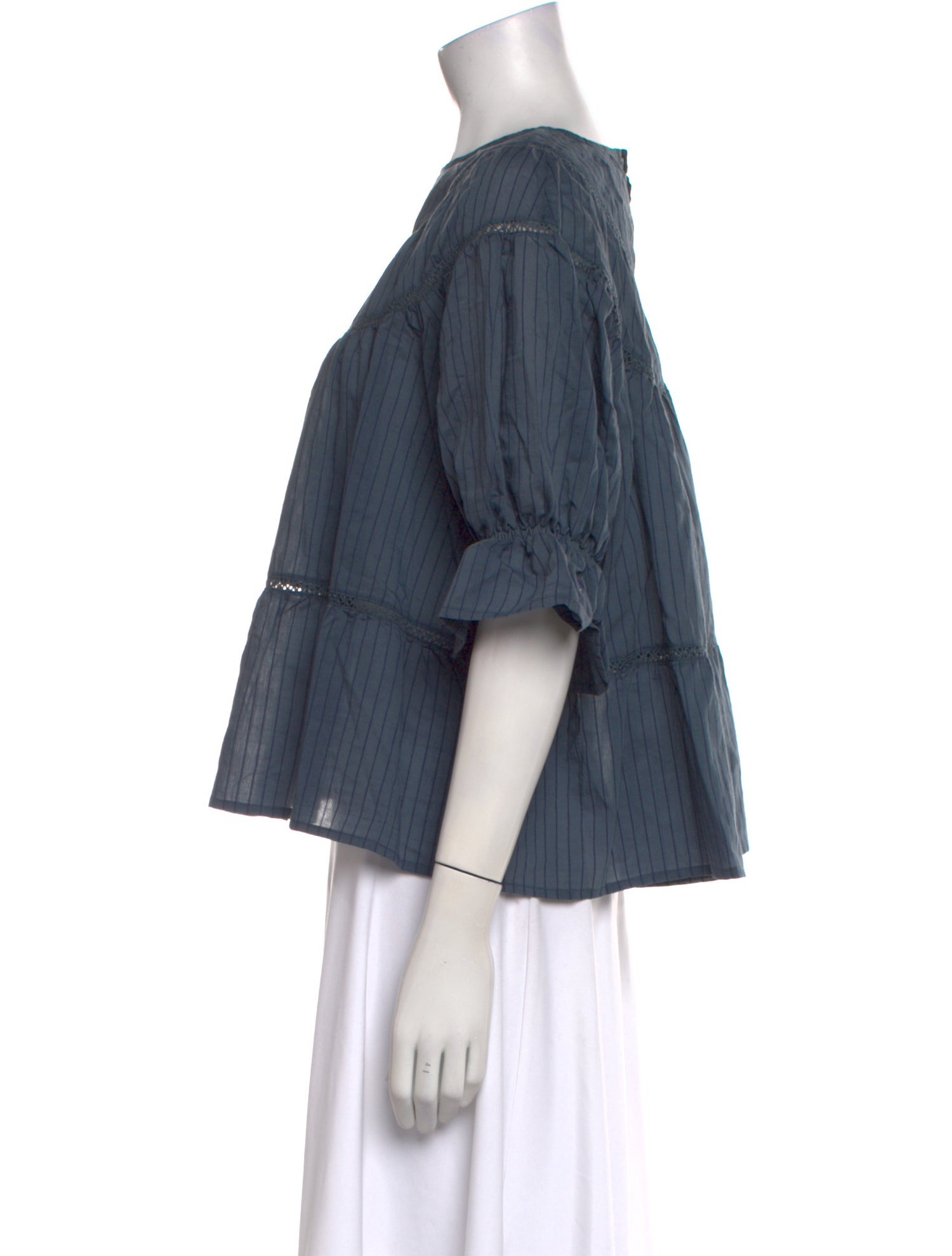 Merlette Bateau Neckline Three-Quarter Sleeve Blouse