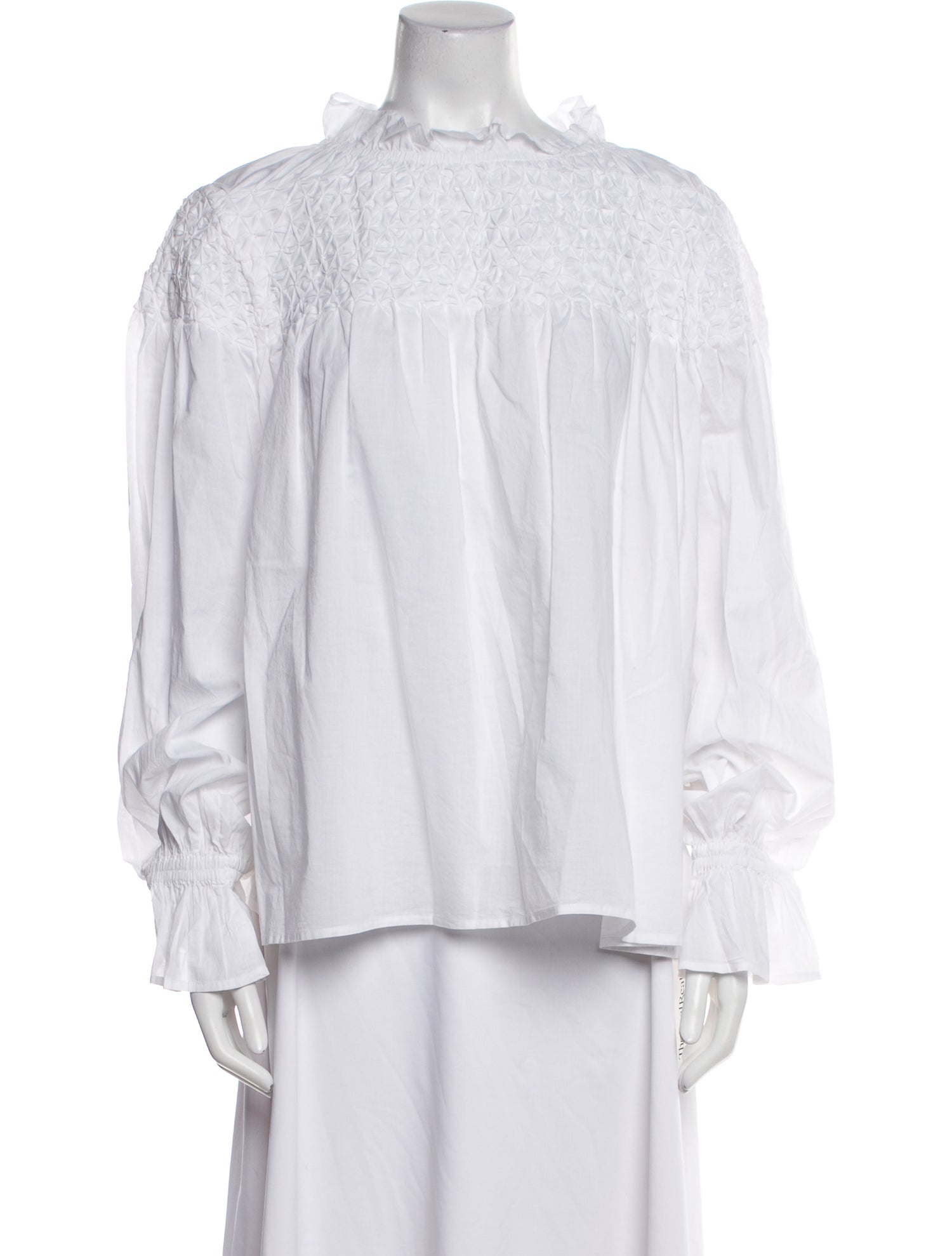 Merlette Mock Neck Long Sleeve Blouse