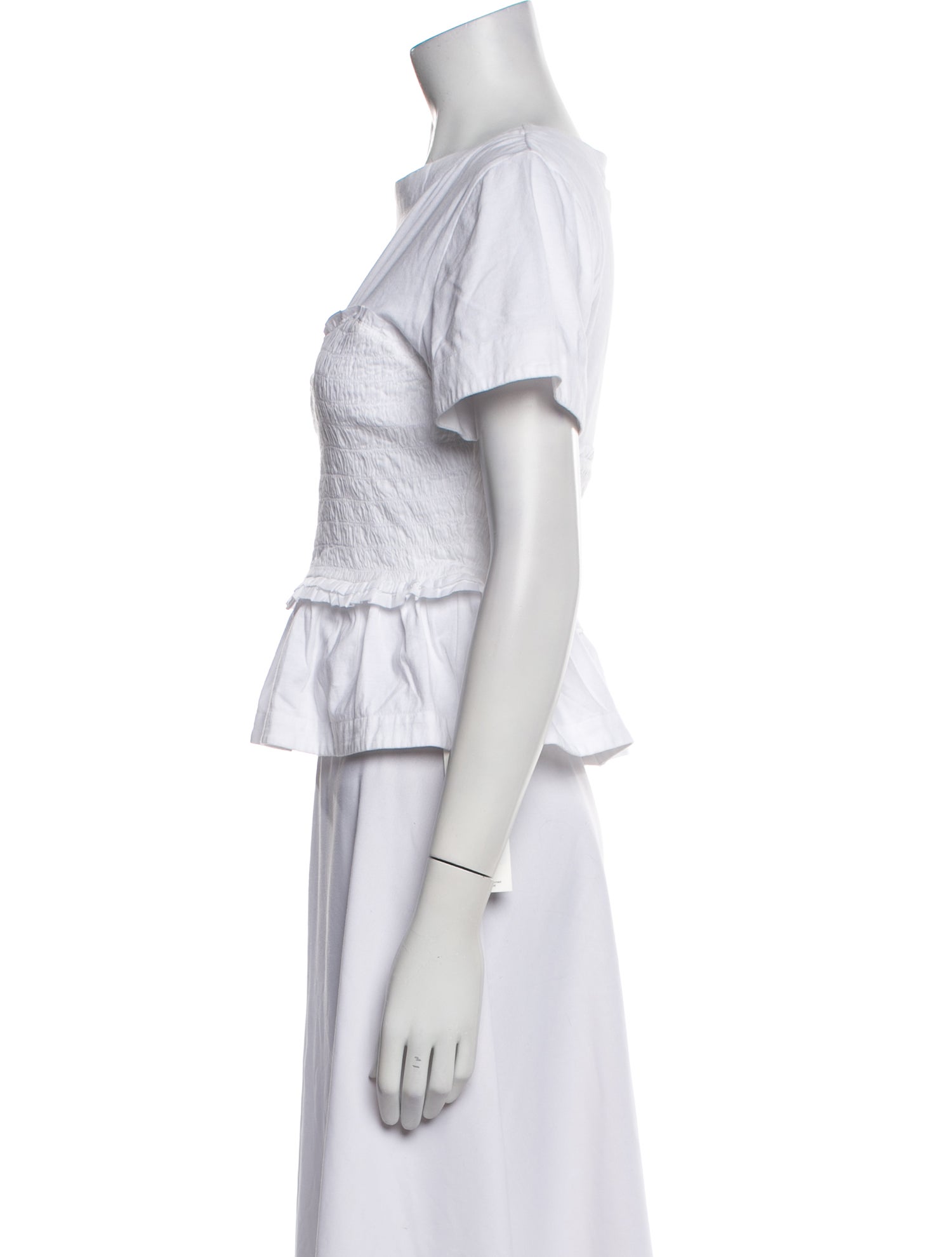 Merlette Bateau Neckline Short Sleeve Crop Top