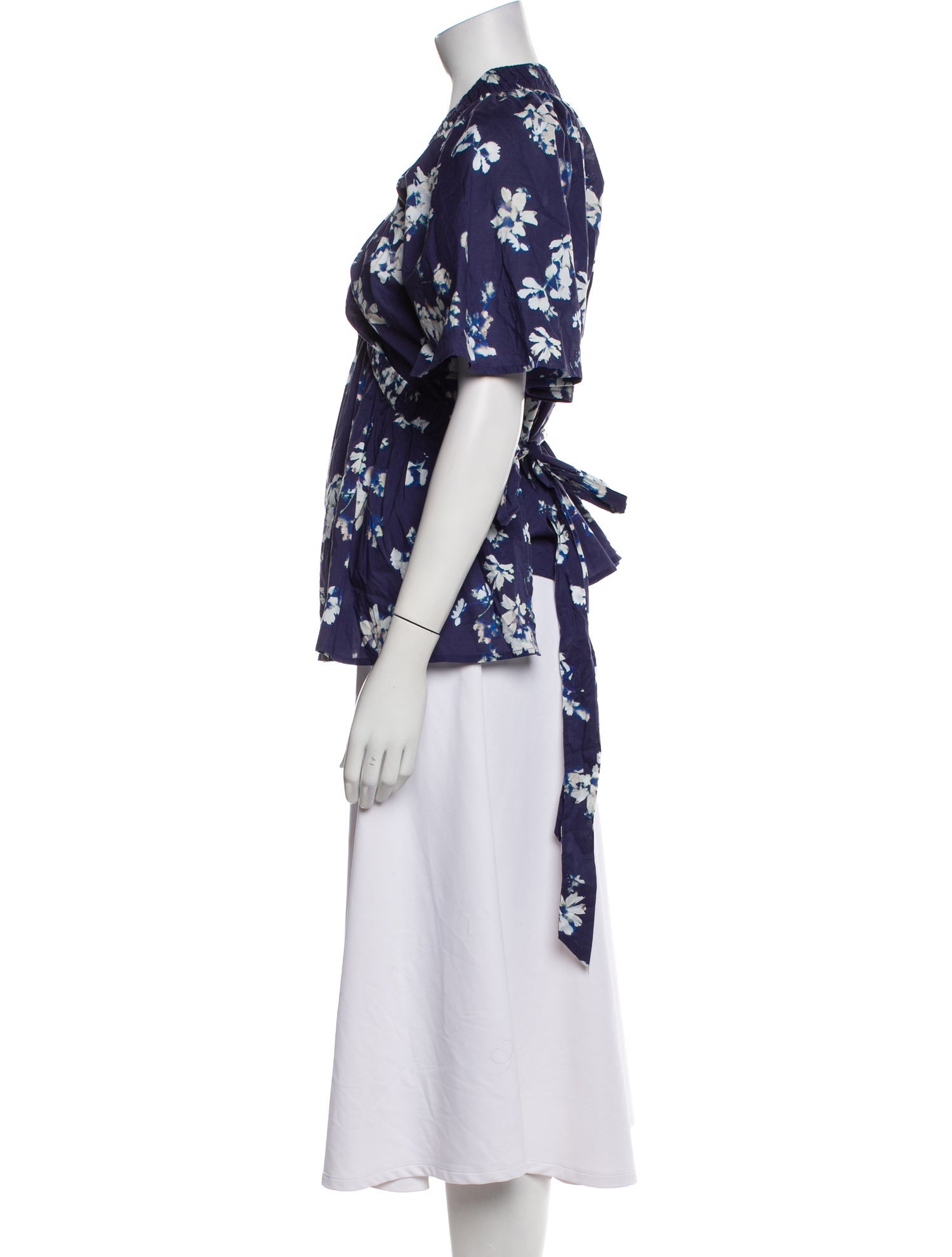 Merlette Floral Print V-Neck Blouse