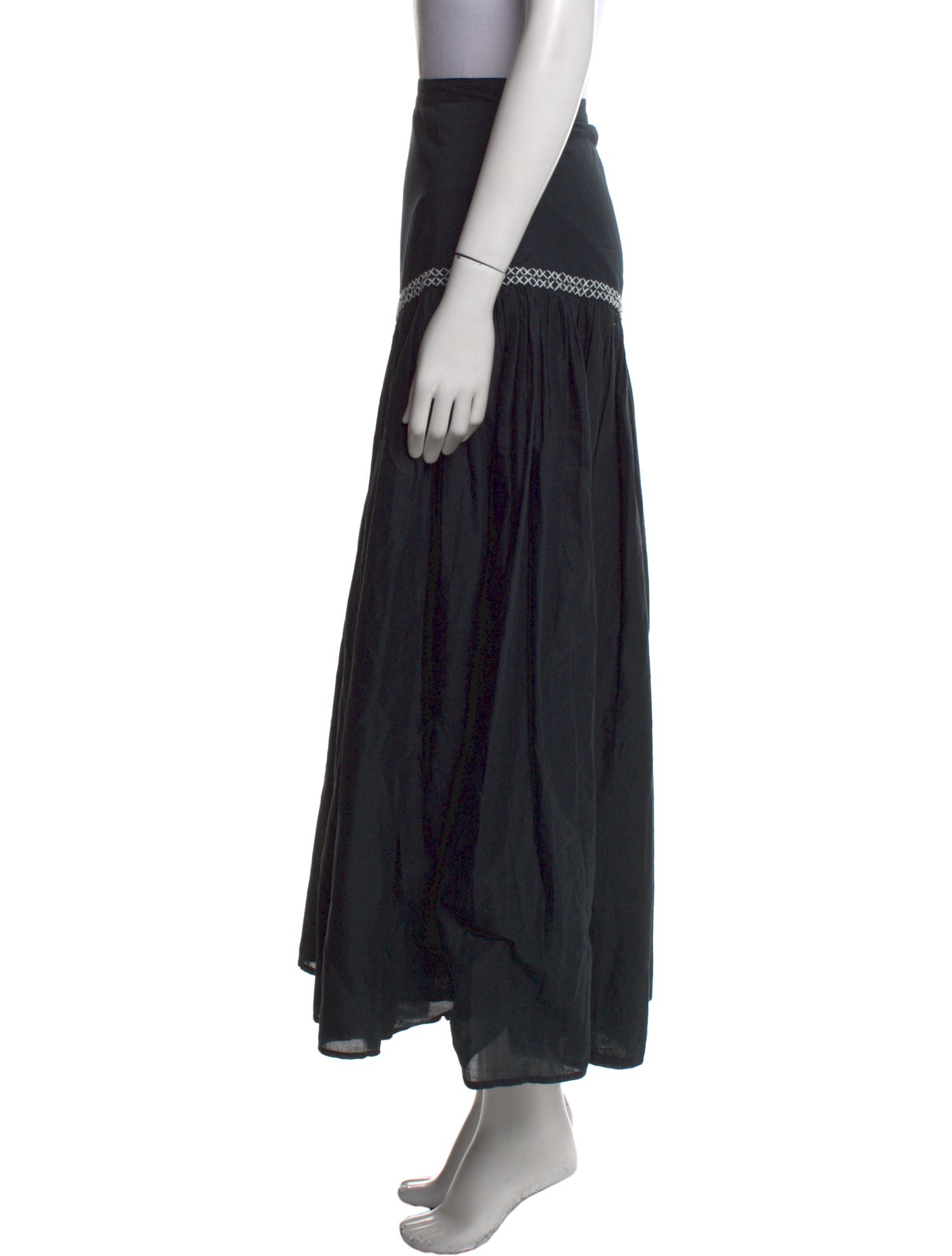 Merlette Embroidered Accent Midi Length Skirt