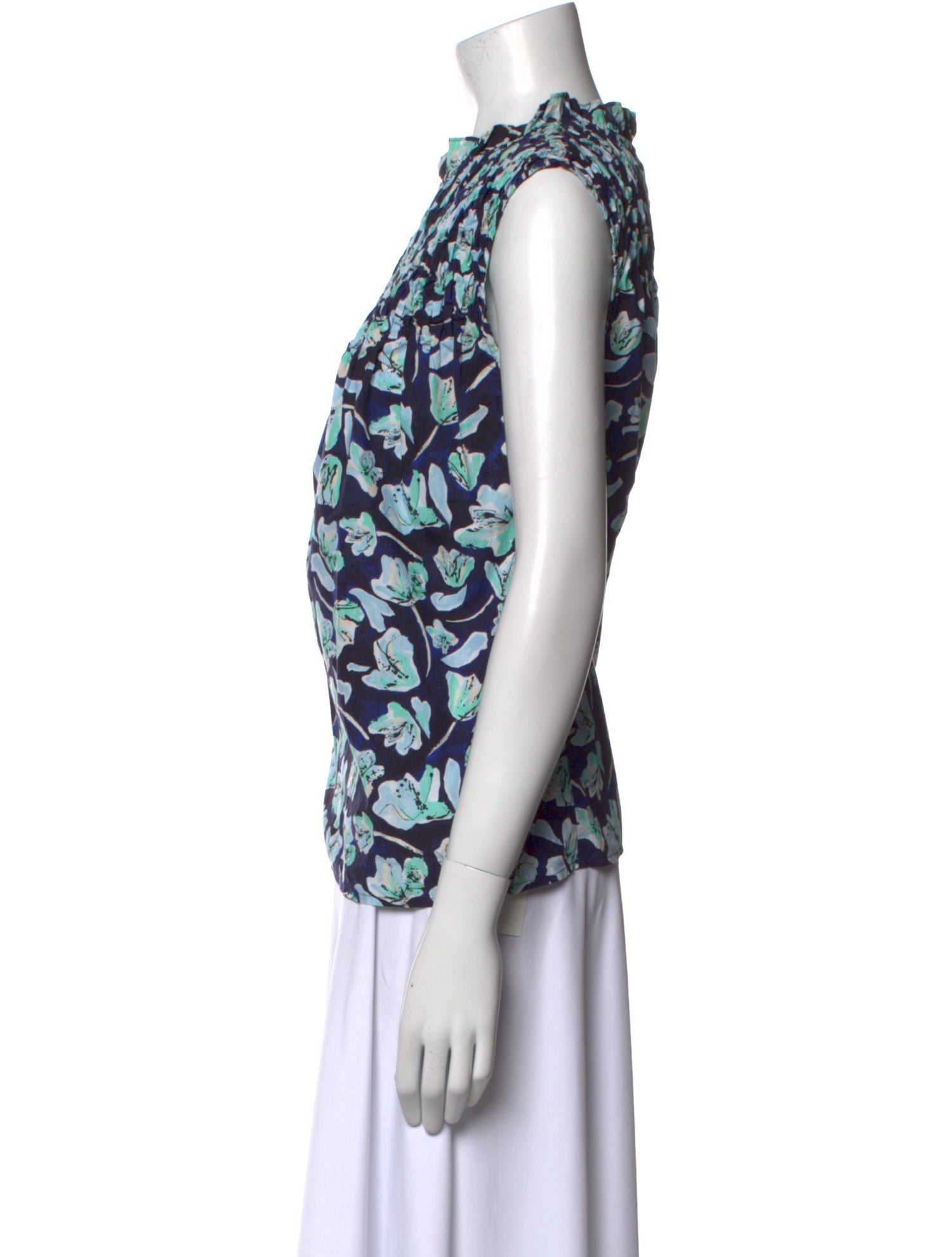 Merlette Floral Print Crew Neck Blouse