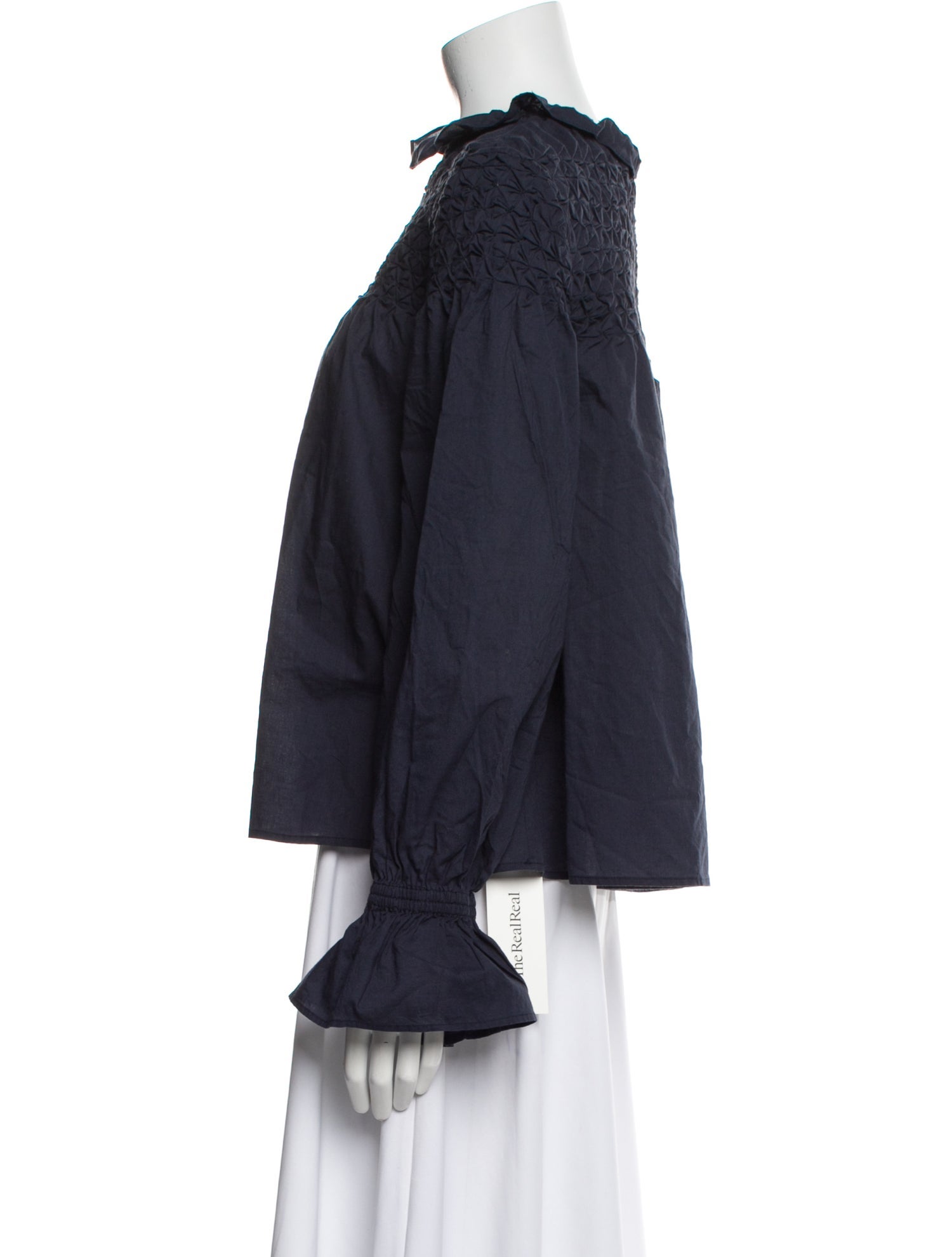 Merlette Mock Neck Long Sleeve Blouse