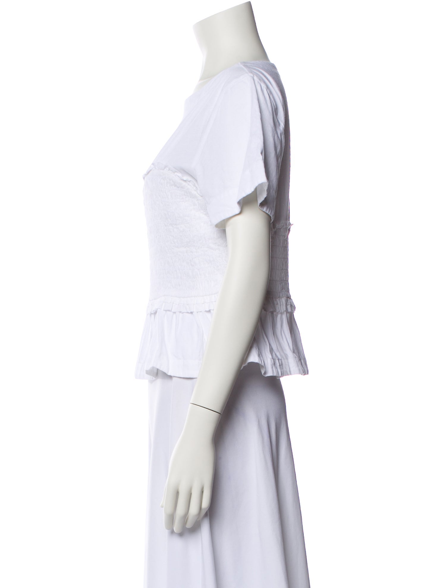 Merlette Bateau Neckline Short Sleeve Crop Top