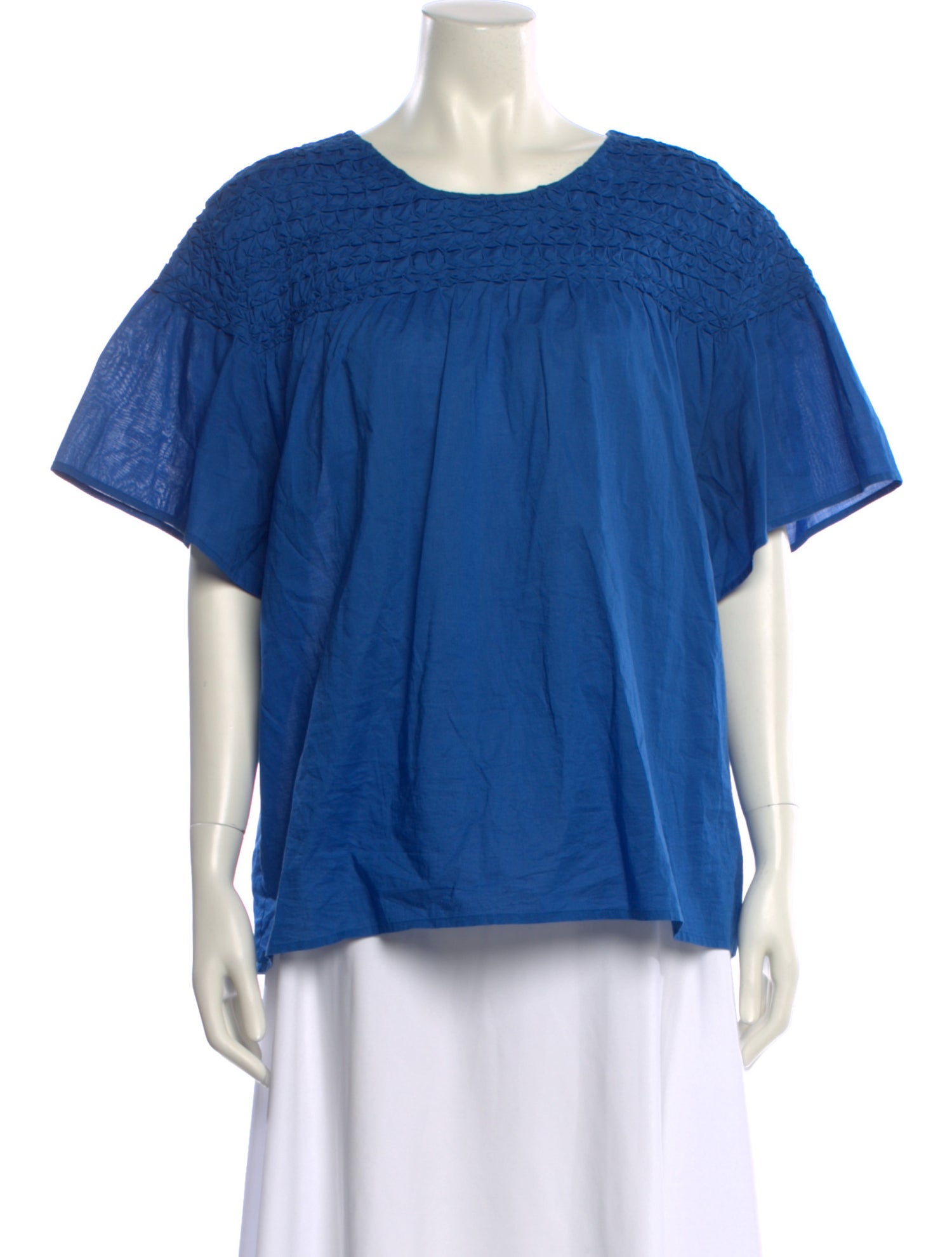 Merlette Scoop Neck Short Sleeve Blouse
