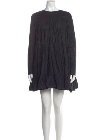 Pre-owned Merlette Crew Neck Mini Dress In Black