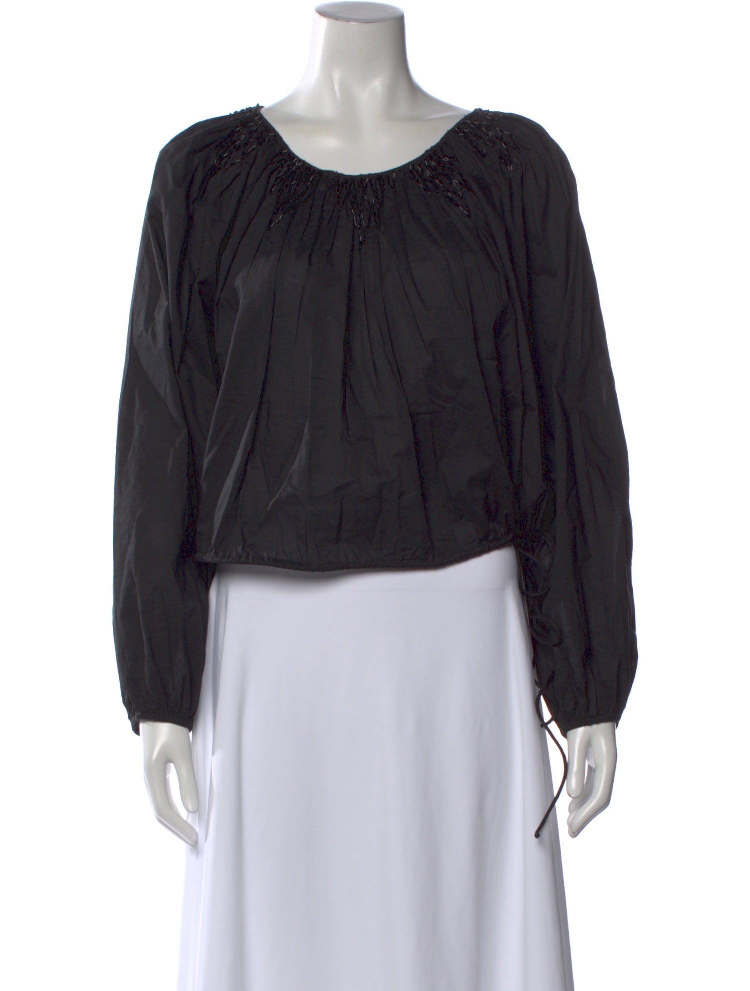 トップス Merlette Scoop Neck Blouse Merlette Scoop Neck Long Sleeve Blouse - Black Tops, Clothing