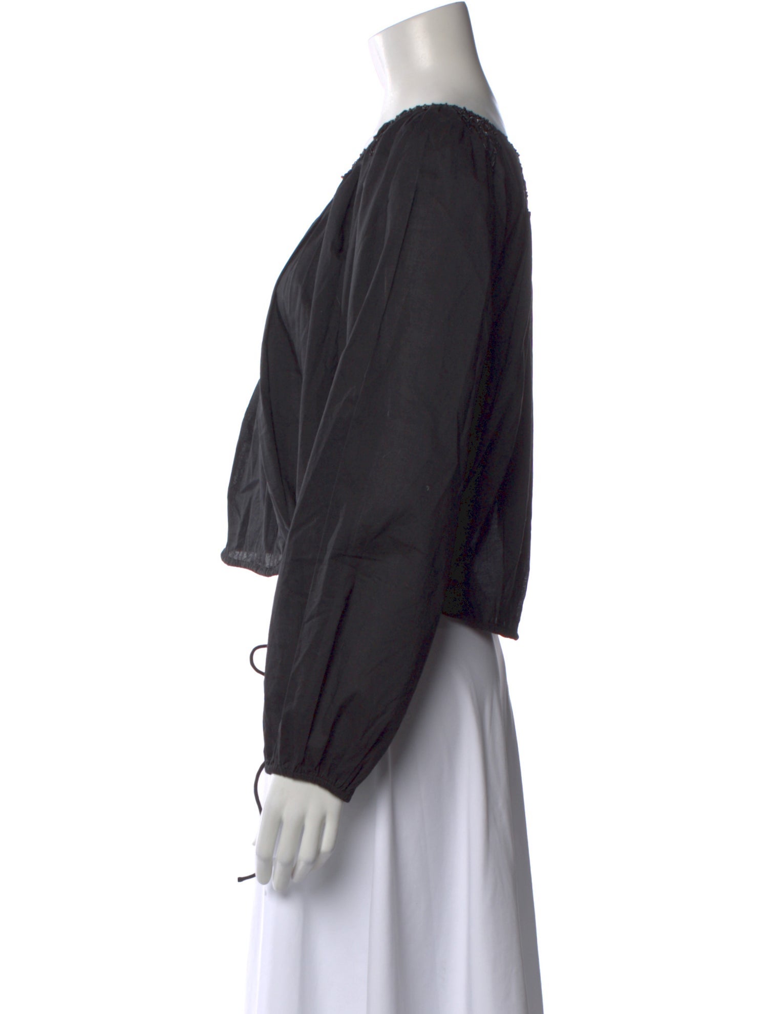 トップス Merlette Scoop Neck Blouse Merlette Scoop Neck Long Sleeve Blouse - Black Tops, Clothing