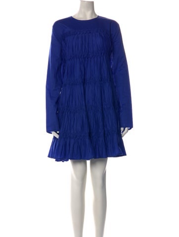 Pre-owned Merlette Crew Neck Mini Dress In Blue