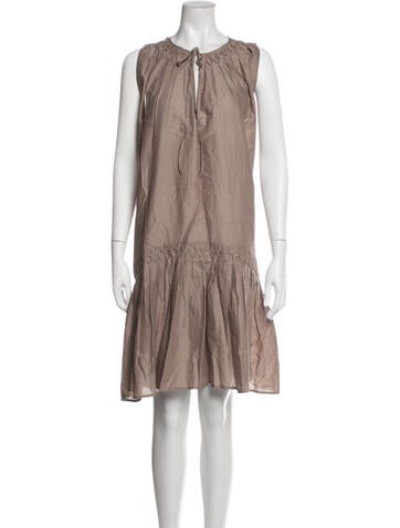 Pre-owned Merlette Tie Neck Mini Dress In Purple