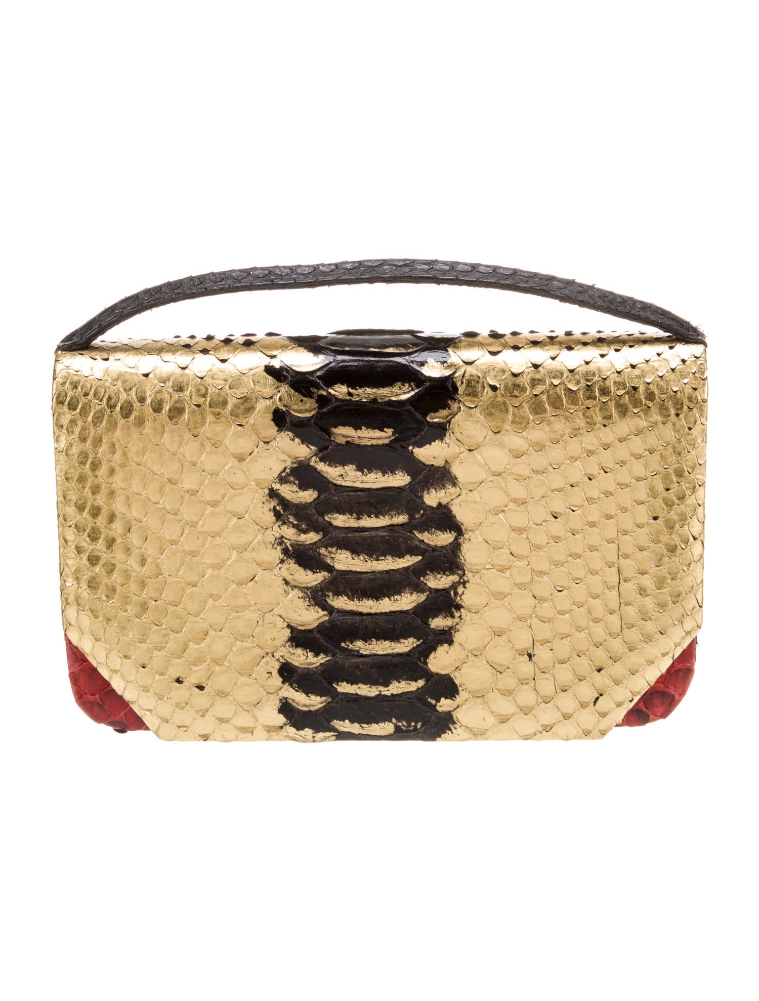 Metalskin Python Top Handle Bag