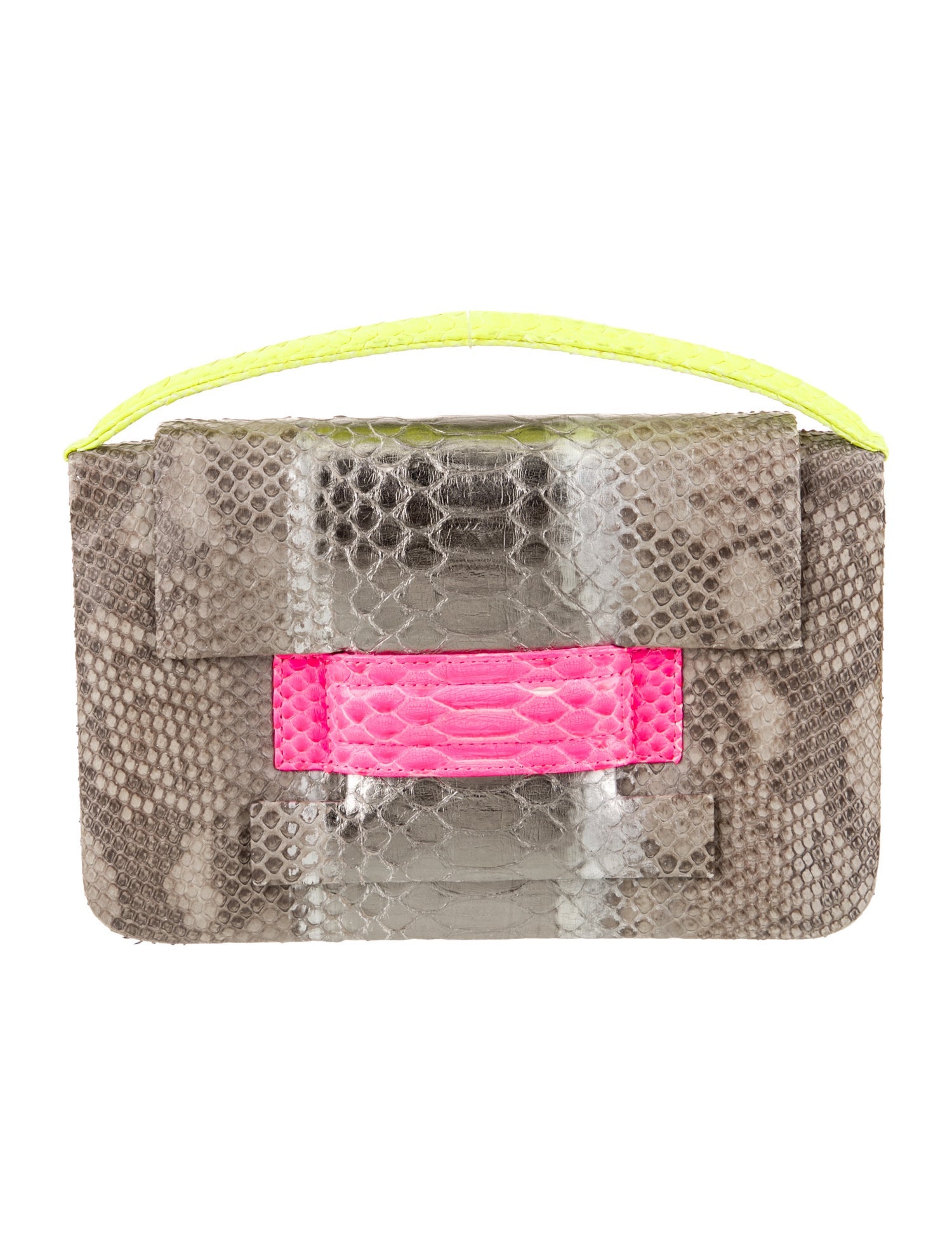 Metalskin Python Top Handle Bag