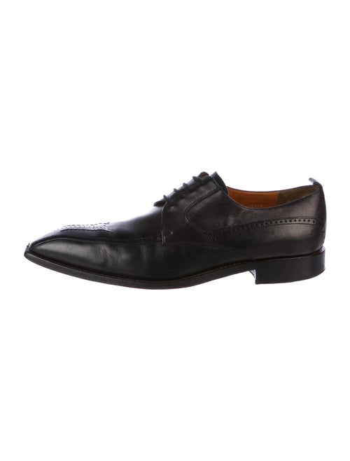 Mezlan Leather Square-Toe Derby Shoes black