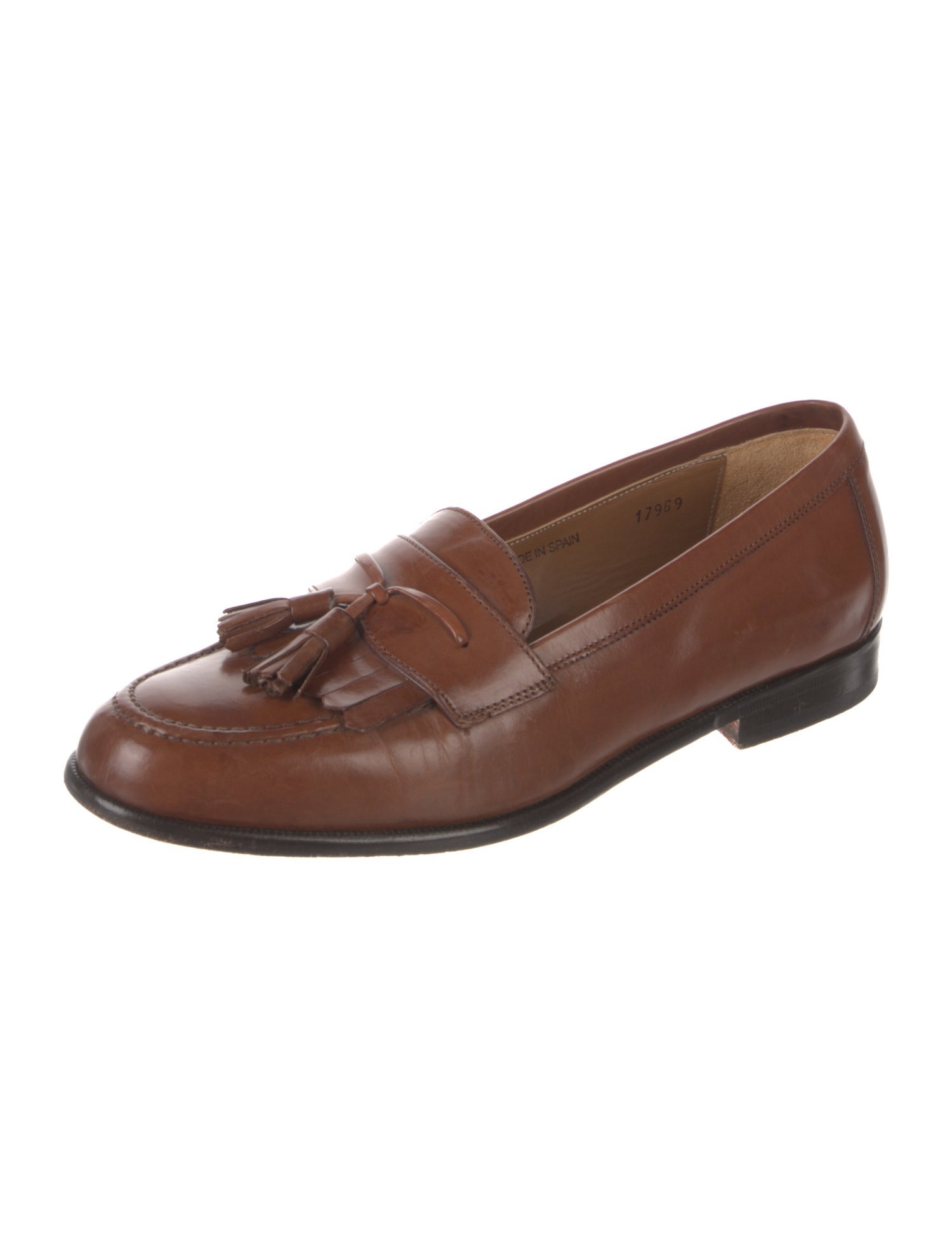 Mezlan Leather Tassel Accents Dress Loafers