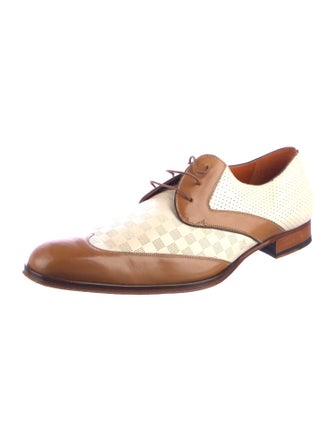 Mezlan Leather Plaid Print Spectators