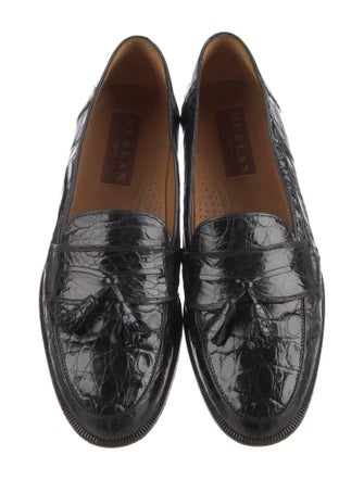 Mezlan Crocodile Tassel Accents Dress Loafers